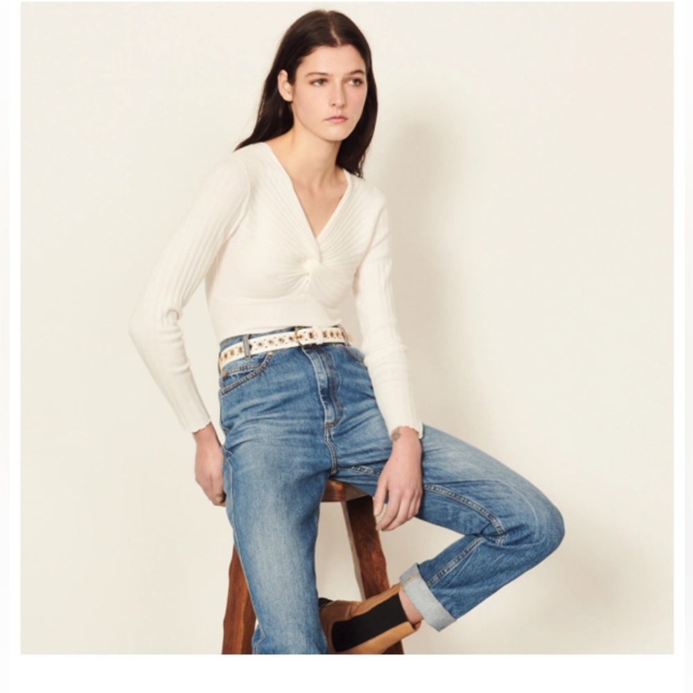 Sandro Sweater With Twisted Neckline